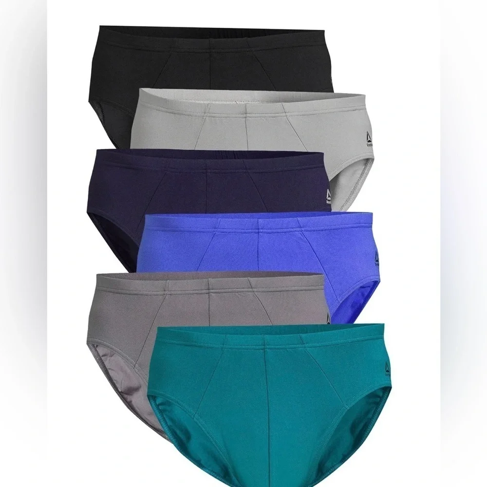 Reebok Men’s Tech Comfort Performance Low Rise Briefs Underwear, 6-Pack
